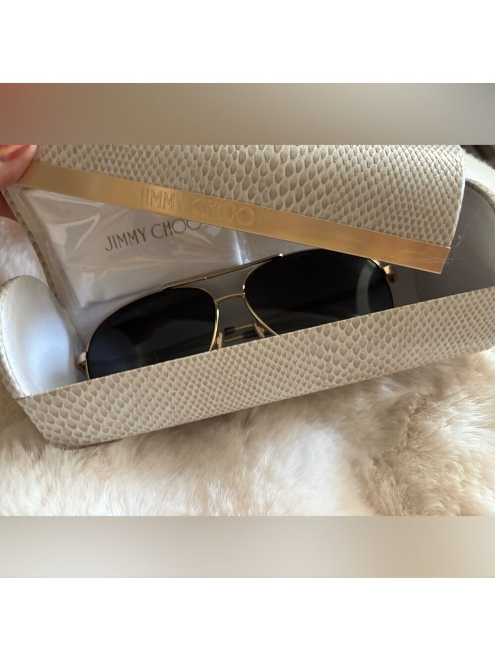 New Jimmy Choo Gold Aviator Sunglasses- Full Inclusion